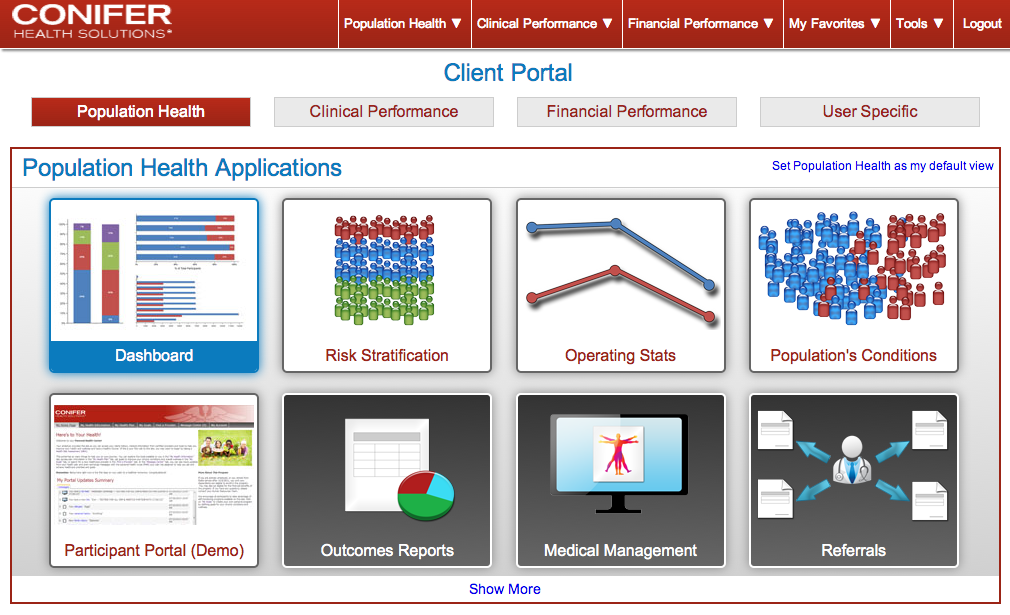 Client Portal Main Screen